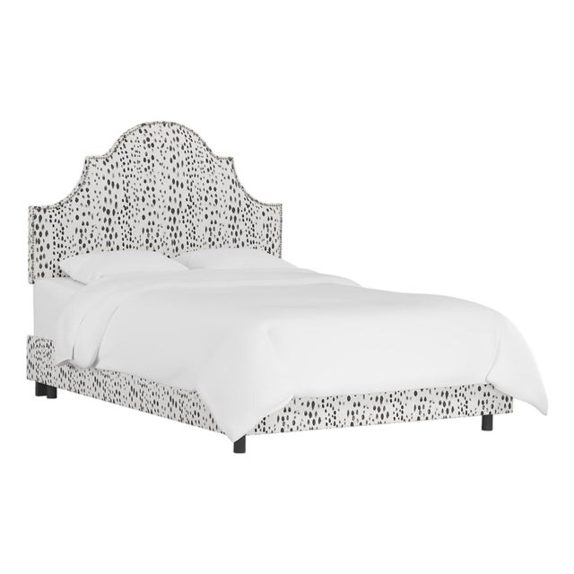 Full Bed in Linen Leopard Ink For Sale