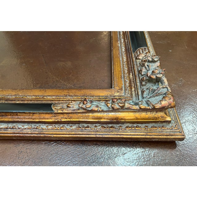Vintage Baroque Revival Bronze & Black Wood Frame For Sale - Image 9 of 17