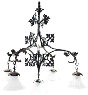 French Wrought Iron Chandelier by F. Marrou