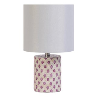 Merlot Capiz Fish Scale Shell Table Lamp For Sale
