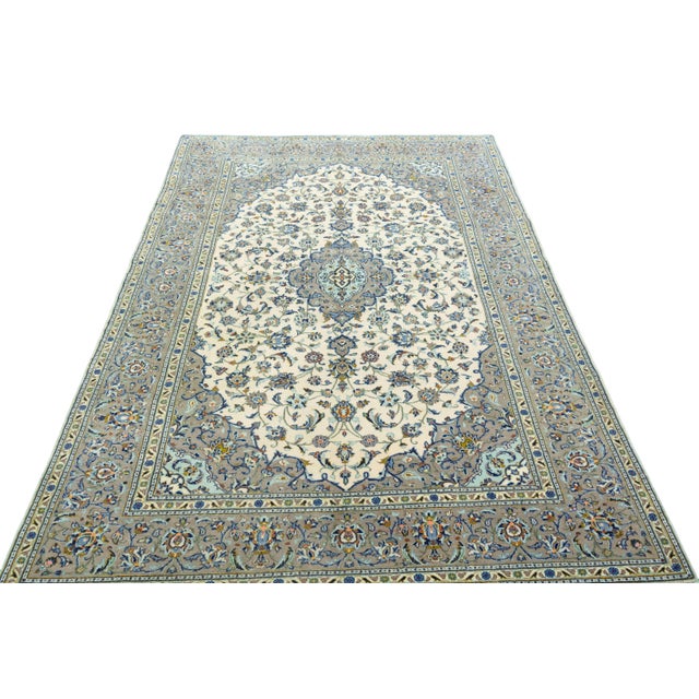 Kashan Cork Oriental Rug in Beige For Sale - Image 4 of 13