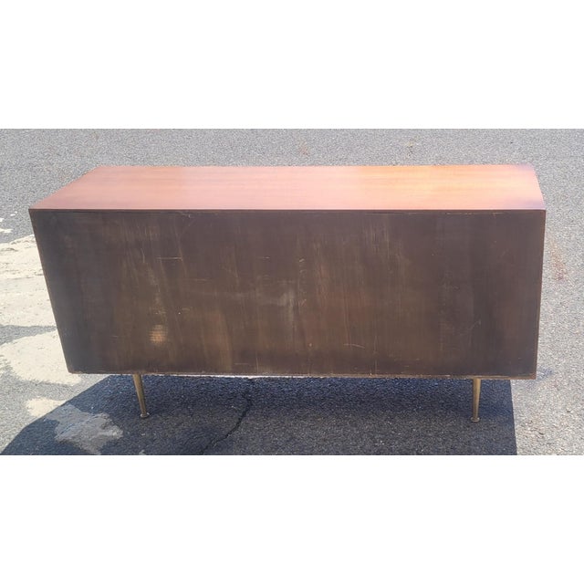Mid-Century Modern Find Mid-Century Modern 6 Drawer Low Chest Brass Legs For Sale - Image 3 of 13