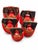 Musical Vintage Chinese Carved Wood Fish Temple Drums – Red & Gold Buddhist Wooden Fish, Graduated Set of 5 For Sale - Image 9 of 9