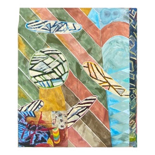 66"h Monumental XL Original Painting in Sky Blue Titled "Break Up" by Ronald D. Moody (Ron Moody) For Sale