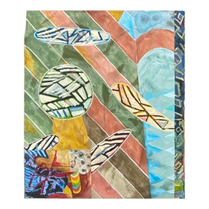 66"h Monumental XL Original Painting in Sky Blue Titled "Break Up" by Ronald D. Moody (Ron Moody)