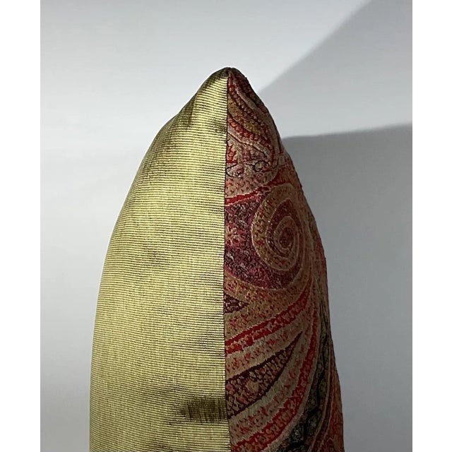 1960s Single Antique Pillow Made From Kashmir Shawl For Sale - Image 5 of 11