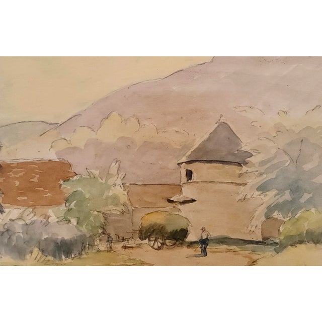 Paul Emile Pissarro -View of a French Farm-1920s Original Painting For Sale - Image 4 of 10