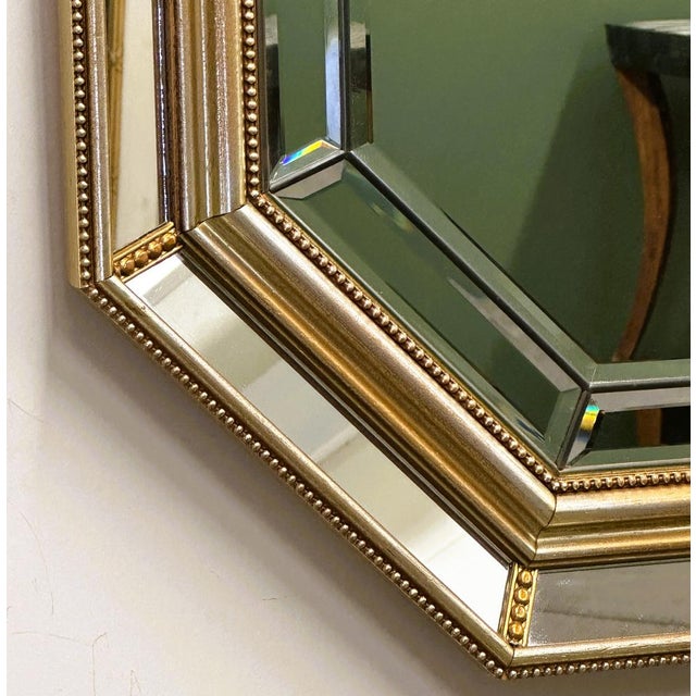 Hollywood Regency Neoclassical Octagonal Bevelled Mirror by De Knudt, Belgium, 1980s For Sale - Image 3 of 12