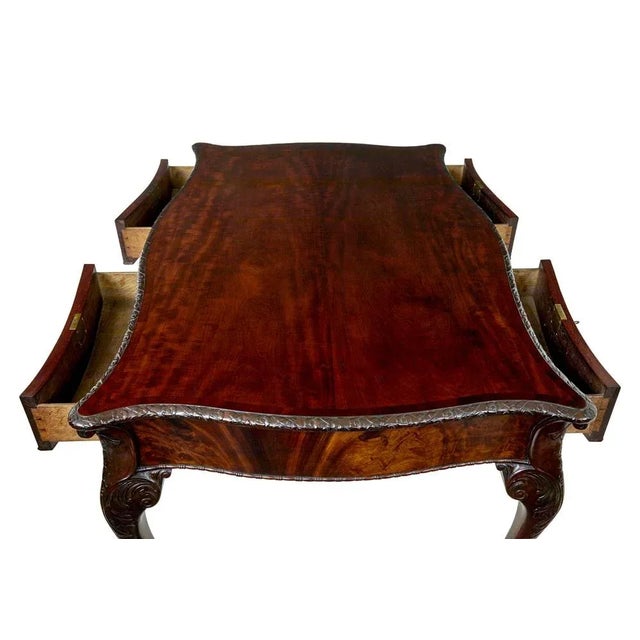 Mid 19th Century Chippendale English Partners Desk, 1860s For Sale - Image 10 of 15