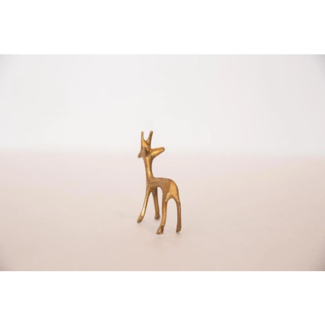 Figurative Vintage African Golden Bronze Gazelle Fawn For Sale - Image 3 of 5