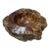 Natural Brown Marble Ashtray – Polished Stone Bowl With Rustic Raw Edge For Sale