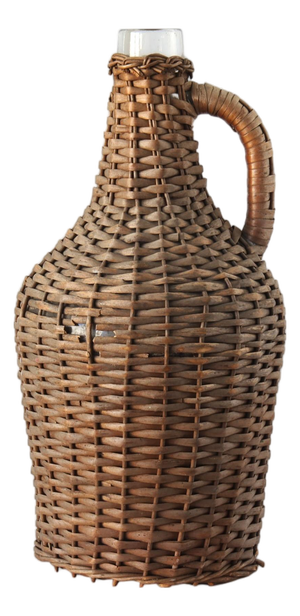 Antique French Wicker Demijohn Bottle