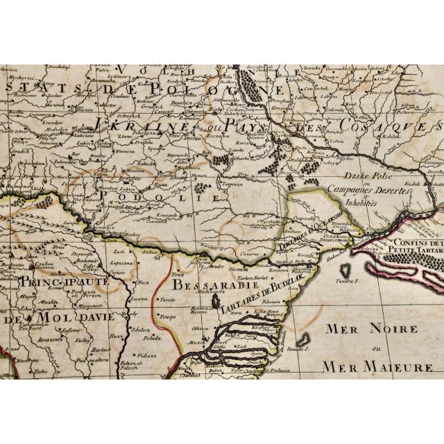 Traditional Hungary & Eastern Europe: A Large 17th C. Hand-Colored Map by Sanson & Jaillot, 1692 For Sale - Image 3 of 12