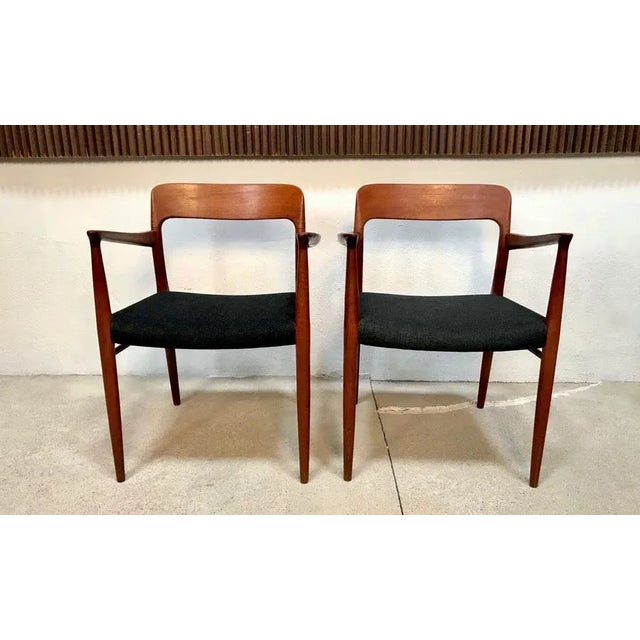 Set of Danish Teak & Wool Model 56 Chairs by Niels O. Møller for J.L. Møllers, 1954 For Sale - Image 16 of 16