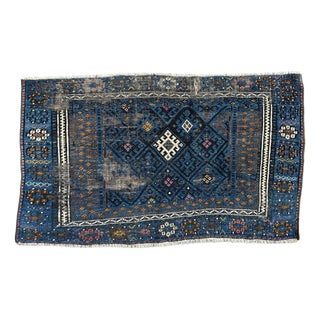 Small Antique Distressed Afshar Rug, 1890s For Sale