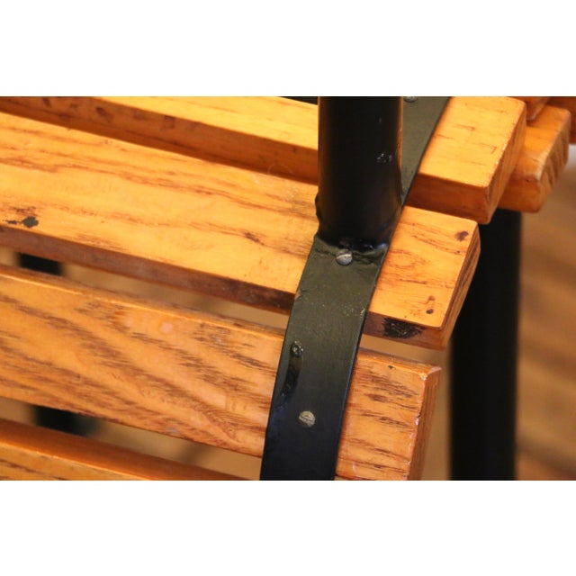 Set of Six Mid-Century Modern Oak & Steel Bar Stools, 1960s For Sale - Image 18 of 18