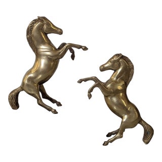 1960s Brass Horses Bookends For Sale