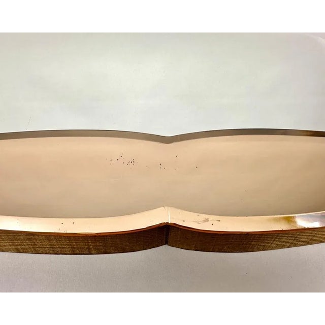 Glass Mid-Century Art Deco Mirror with Rose Glass Scalloped Edge Frame For Sale - Image 7 of 11