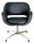 Vintage Italian Black Leatherette and Chrome Swivel Chair, 1970s For Sale