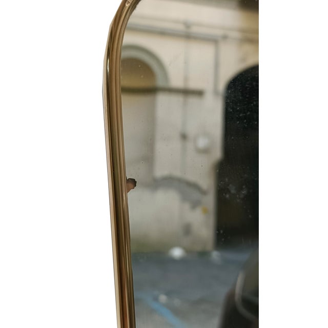 Brass Shield-Shaped Wall Mirror by Gio Ponti, Italy, 1950s For Sale - Image 6 of 10