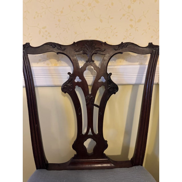 Antique English Mahogany Dining Table & 14 Chairs, Expands to Seat 14 For Sale - Image 16 of 18