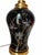 Chinoiserie Vintage Black and Gold Floral Ceramic Table Lamp For Sale - Image 3 of 11