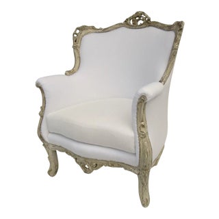 Rococo Painted Vintage Arm Chair Painted Finish For Sale