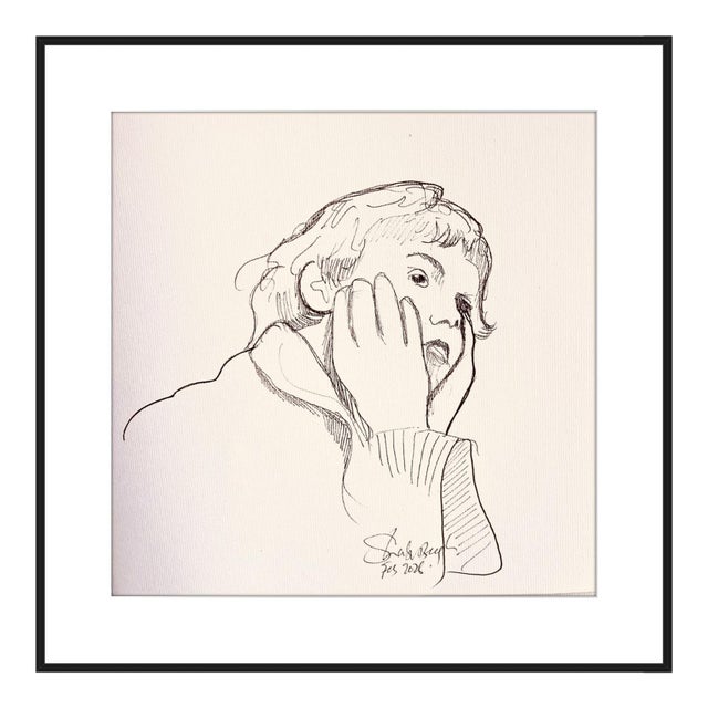 Thoughtful Minimalism Ink on Paper For Sale