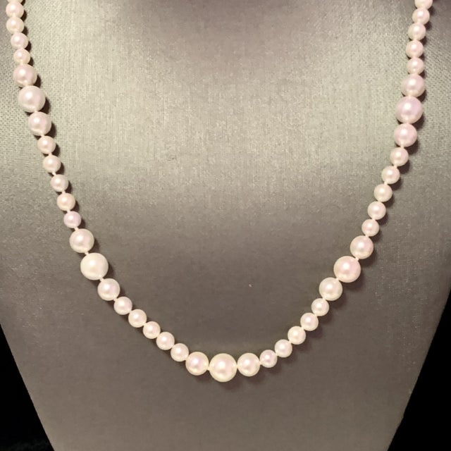 Unique design Fine Quality Akoya Pearl 8.5 mm Necklace with 14k Yellow Gold clasp with a length of 19.5" Certified $3,950...