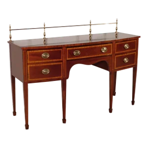Kindel Winterthur Inlaid Figured Mahogany 8 Legged Georgian Sideboard Server