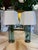 1970s Fontana Arte Style Brass and Blue Glass Table Lamps - a Pair For Sale - Image 4 of 10