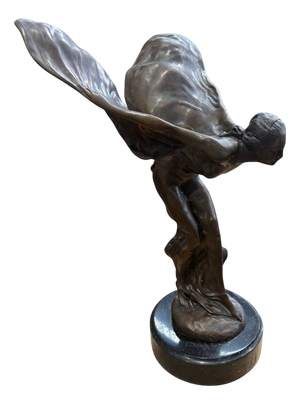 After Charles Sykes, Spirit of Ecstasy, Bronze Sculpture on Marble Base