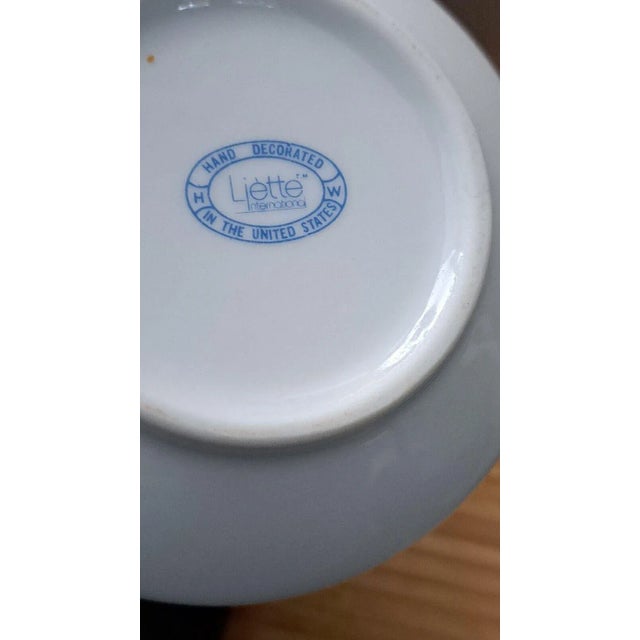 Mid-Century Modern 1970s Liette International Pink Dogwood Blossoms Ceramic Creamer & Sugar Bowl Set- 2 Pieces For Sale - Image 3 of 10