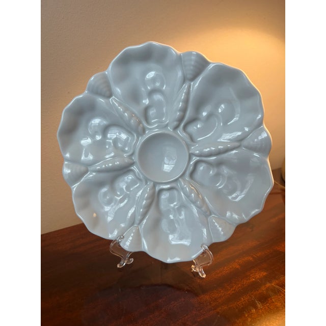 Mid 20th Century White Porcelain Oyster Plates - a Pair For Sale - Image 12 of 12