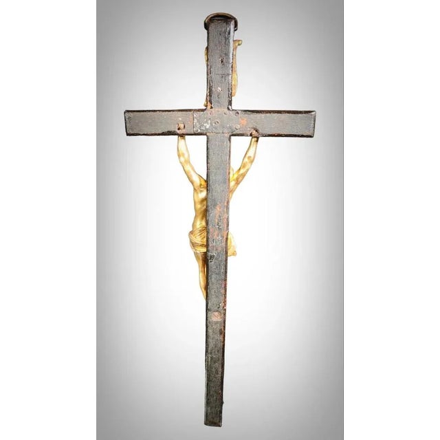 Large Cross with Christ in Gilt Bronze, 1640 For Sale - Image 6 of 13