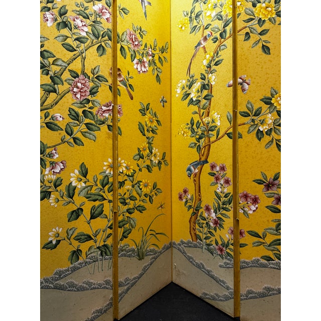 Silver Asian Inspired Double Sided Floral Screen For Sale - Image 8 of 12