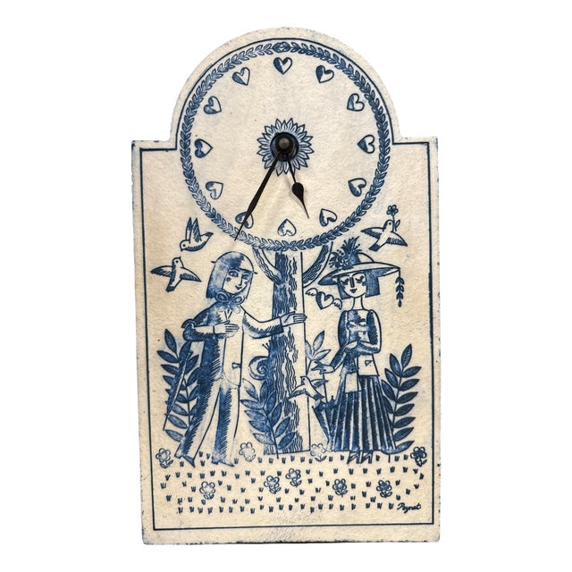 Sandstone Wall Clock by Roger Capron, 1980 For Sale