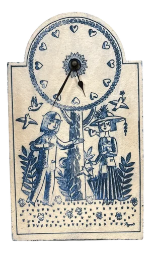 Sandstone Wall Clock by Roger Capron, 1980