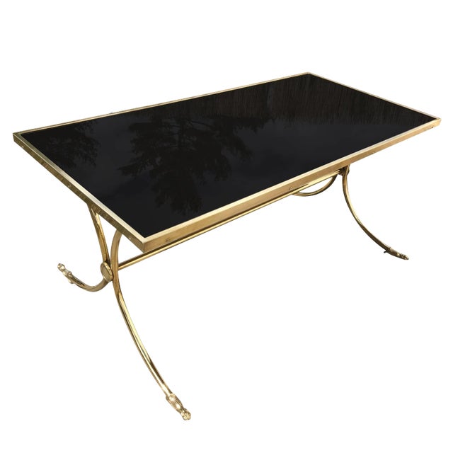 French Glass Top Coffee Table For Sale