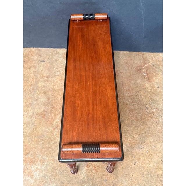 Regency Hall Bench or Window Seat of Mahogany From England With Ebonized Accents For Sale - Image 10 of 10
