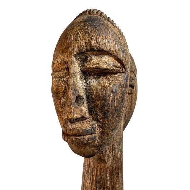 Mid 20th Century Vintage Old Baule African Male Female Fertility Figure For Sale - Image 5 of 12