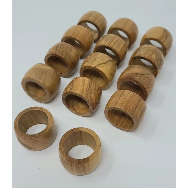 Vintage Burl Wood Napkin Rings Set of 14 For Sale In Tampa - Image 6 of 13