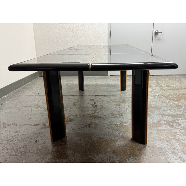 Pierre Cardin for Roche Bobois Vintage Black Lacquer Extension Dining Table For Sale In San Francisco - Image 6 of 12