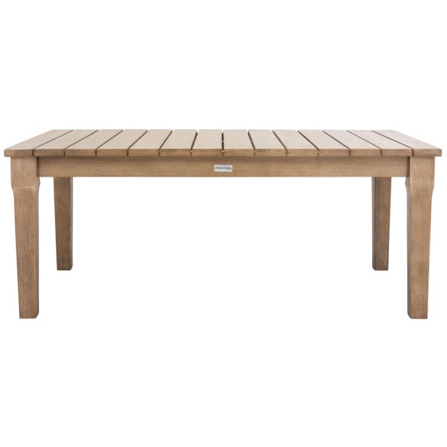 Martinique Wood Patio Coffee Table, Natural For Sale - Image 10 of 10