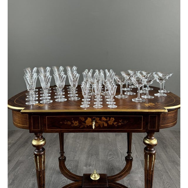 20th Century Crystal Glasses with Cerdagne Pattern from Saint Louis, Set of 54 For Sale - Image 12 of 12