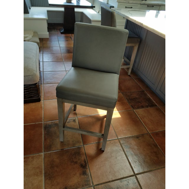 Restoration Hardware Leather Counter Stool A Pair Chairish