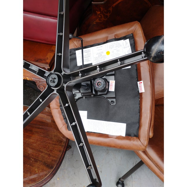 Copper Elevate Your Workspace: Set of 4 West Elm Helvetica Genuine Leather Chairs For Sale - Image 8 of 10