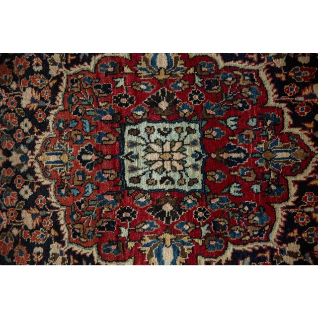 Brick Red Vintage Sarouk Rug - 4'4" x 6'10" For Sale - Image 8 of 12