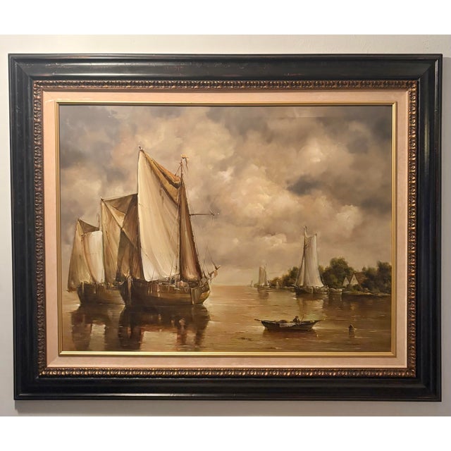 Late 20th Century Jean Laurent Oil Painting on Canvas For Sale In Naples, FL - Image 6 of 8