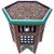Moroccan Hexagonal Hand Painted Wooden End Table For Sale